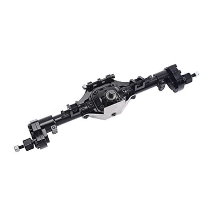 Aluminum Front / Rear Portal Axles Set for 1/10 Axial SCX10 II 90046 90047 RC Crawler Car (Black) - color: Black