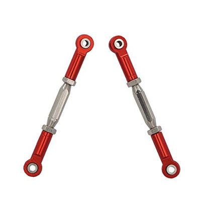 2PCS Treehobby RC Front Rear Metal Adjustable Steering Linkage Servo Link 80-100mm Pull Rod Compatible with traxxas Slash 4x4 5807 Stampede HQ727 1/10 RC Car Upgraded Parts,Red