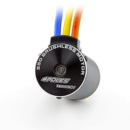 550 Brushless Sensorless Motor, 4-Pole, 3800KV, 5.0mm Shaft, for 1/10 RC Short Course Truck