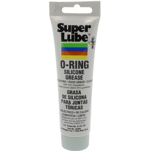 Super Lube Silicone O-Ring Grease Non-Curing Compound (Translucent White, 3oz Tube) | NSF Certified Food Grade & Clean | Heat Stable - size: 3 oz Tube
