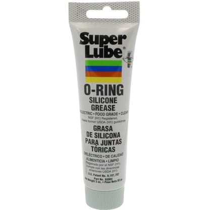 Super Lube Silicone O-Ring Grease Non-Curing Compound (Translucent White, 3oz Tube) | NSF Certified Food Grade & Clean | Heat Stable - size: 3 oz Tube