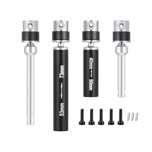 Steel RC Center Drive Shaft 40+53mm Driveshaft for 1/24th AXIAL SCX24 AXI00001 C10 AXI00002 JLU AXI00006 Bronco RC Crawler Car Upgrade Parts - color: Black