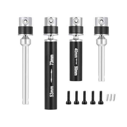 Steel RC Center Drive Shaft 40+53mm Driveshaft for 1/24th AXIAL SCX24 AXI00001 C10 AXI00002 JLU AXI00006 Bronco RC Crawler Car Upgrade Parts - color: Black