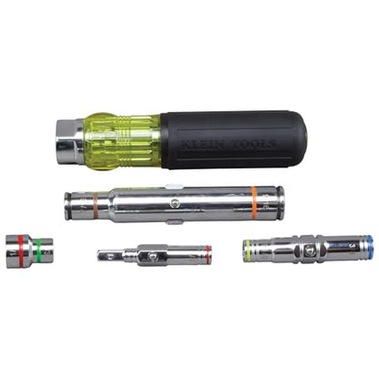 Klein Tools 32807MAG 7-in-1 Nut Driver, Magnetic Driver has SAE Hex Nut Sizes 1/4 to 9/16-Inch, Cushion Grip Handle for Added Torque - style: 7-in-1 Nut Driver