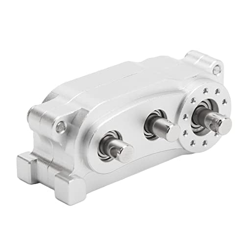 VBESTLIFE Transfer Case 313mm Wheelbase 2 Speed CNC Machined Anodised Aluminium Alloy RC Parts for Scx10 1/10 RC Car (Silver) - color: Silver