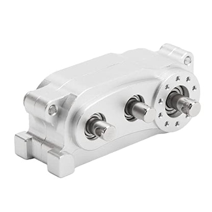 VBESTLIFE Transfer Case 313mm Wheelbase 2 Speed CNC Machined Anodised Aluminium Alloy RC Parts for Scx10 1/10 RC Car (Silver) - color: Silver