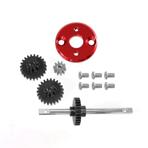 Compatible with MN for MN82 1/12 RC Car Parts Metal Gearbox Transmission Gear Set Motor Pinion Gear 370 Motor Bracket Mounting RC Assortment(Red) - color: Red