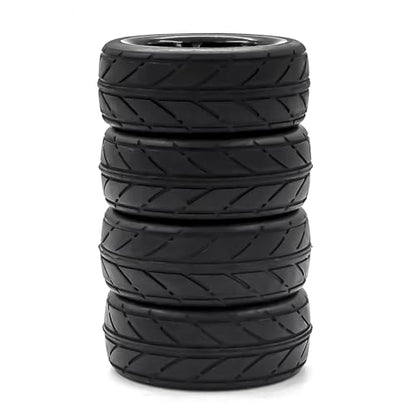 4pcs Hard Plastic 1/10 RC On-Road Solid Wheels and Tires 12mm Hex for HSP for Tamiya TT01 TT02 RC Drift Rally Car