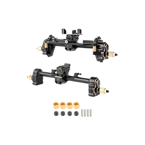 SCX24 Extended Portal Axles +10MM/Side, Front Rear High Clearance Axles for SCX24 Upgrades 1/24 RC Crawler, Extended Axial SCX 24 Axles Housing, More Tough, Durable and Steering Smooth