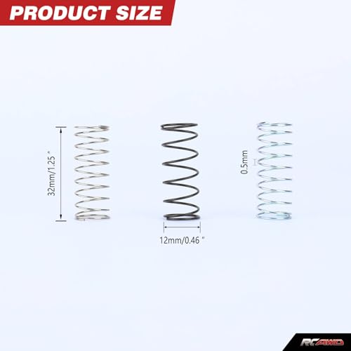 RCAWD 3 Set Front Shock Spring for Losi 1/16 Mini-B 1/18 Mini-T Series Upgrades Part