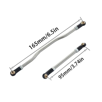 Aluminum Steering Links Kit for Axial Capra 1.9 UTB - 2Pcs Adjustable Servo Link End Rods, Metal Steering Linkage Upgrade for 1/10 RC Crawler Unlimited Trail Buggy (RTR Compatible)