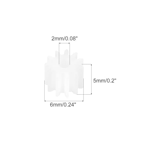 MECCANIXITY 20 Pcs Plastic Gears 11 Teeth Plastic Motor Gear Model 112A Reduction Gear for RC Car Model DIY Robot (White, Module 0.5) - style: 11 Teeth