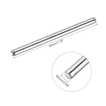 MECCANIXITY 10pcs 2mmx30mm Toys Shaft Round Rod Axles Drive Shaft for DIY RC Car Truck Boat Helicopter Model Part, Silver - size: 2mmx30mm