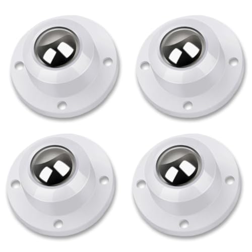 Self Adhesive Caster Wheels for Furniture,Storage Box,Trash Can,PC Stainless Steel Universal Pulley 360 Degree Rotating Adhesive Caster Wheels 1 Inch Low Profile Swivel Wheels White 4 Pack - style: White【1 inch】