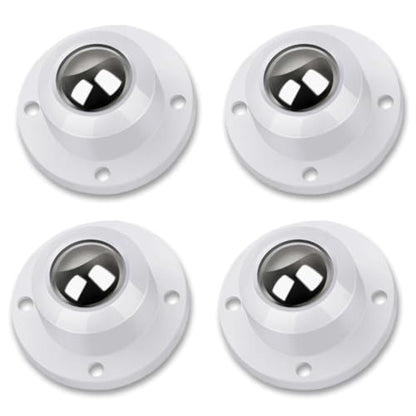 Self Adhesive Caster Wheels for Furniture,Storage Box,Trash Can,PC Stainless Steel Universal Pulley 360 Degree Rotating Adhesive Caster Wheels 1 Inch Low Profile Swivel Wheels White 4 Pack - style: White【1 inch】