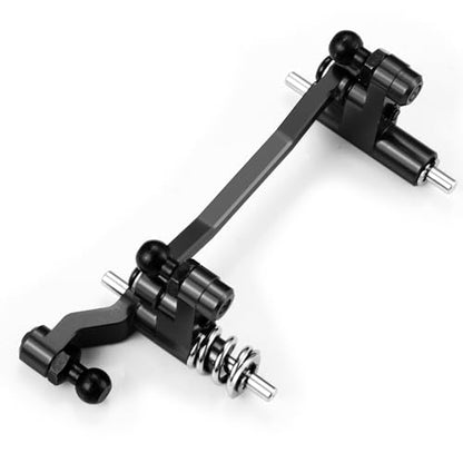 Aluminum Alloy Steering Assembly Set Servo Saver Steering Bellcranks & Drag Link Spring Retainer Parts Compatible with Traxxas 1/18 LaTrax Teton RC Car Upgrades (Black) - color: Black