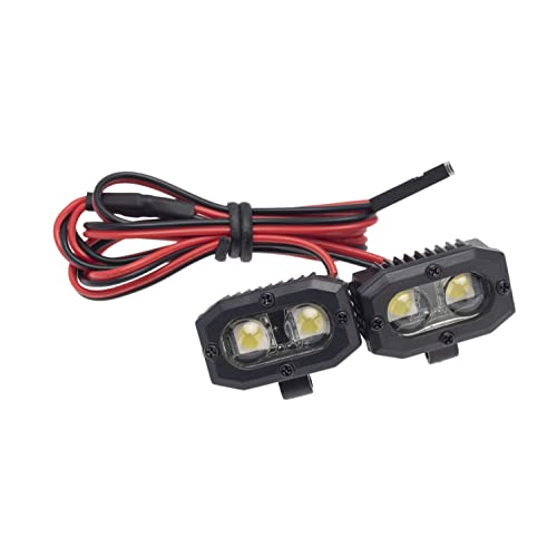 DKKY RC Car Lights LED Spotlights 1/10 Scale RC Crawler Accessories for Axial SCX10 90046 Traxxas TRX4 TRX6 Wraith RR10 MST Redcat Gen8 (2 Dual Lights Without Controller) - style: 2 Dual Lights without Controller