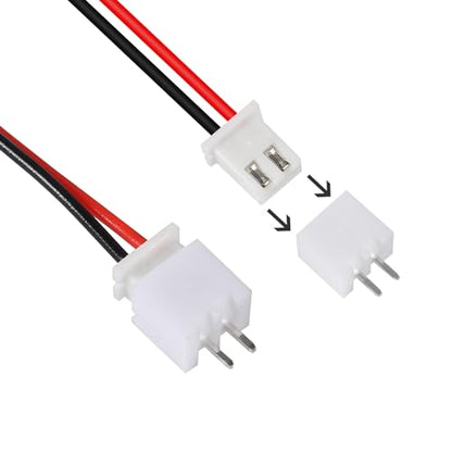 10Pairs JST-XH Connector Kit, XH 2.54mm 2 Pin Header Male and Female Connectors Plug Adapter with Flat Wire Cable 200mm 26AWG Compatible with JST XH (2P) - color: 2P