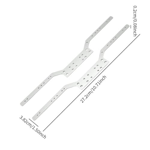 Yiju 2 Pieces Rc Car Chassis Rails Aluminium Alloy Rc Crawler Chassis Frame Rails Convenient Accessories Suitable for Rc Car Assembly Hobby C, Argent - color: Argent