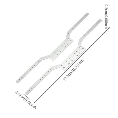 Yiju 2 Pieces Rc Car Chassis Rails Aluminium Alloy Rc Crawler Chassis Frame Rails Convenient Accessories Suitable for Rc Car Assembly Hobby C, Argent - color: Argent