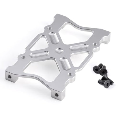 Aluminum Chassis Brace Beam Mount Fixed Bracket Plate for 1/10 Axial SCX10 RC Crawler Car Upgrade Accessories (Silver) - color: Silver