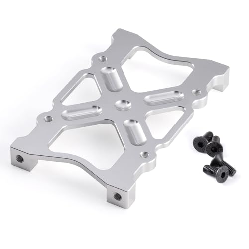 Aluminum Chassis Brace Beam Mount Fixed Bracket Plate for 1/10 Axial SCX10 RC Crawler Car Upgrade Accessories (Silver) - color: Silver