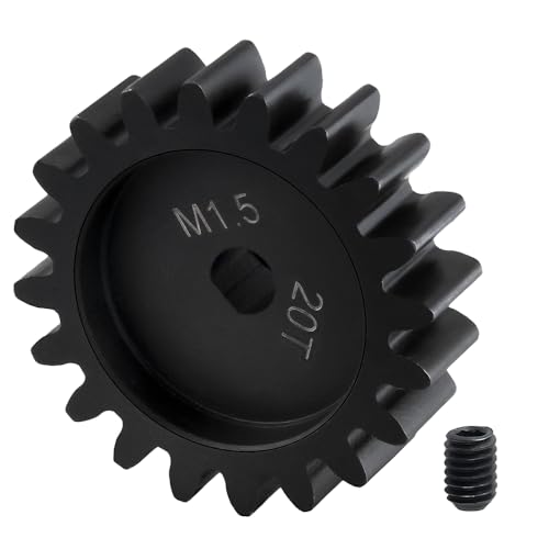 LSG Steel Gear M1.5 20T 25T Motor Gear Pinion Gear for Tra-xxas 1/5 X-MAXX XRT Crawler RC Car Large Transmission Gear Part (20T) - size: 20 Tooth