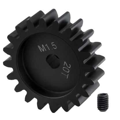 LSG Steel Gear M1.5 20T 25T Motor Gear Pinion Gear for Tra-xxas 1/5 X-MAXX XRT Crawler RC Car Large Transmission Gear Part (20T) - size: 20 Tooth