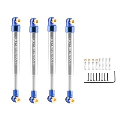 50mm Shock Adjustable Inner Spring for SCX24 AX24, Blue Silver | Ultra-thin CNC Aluminum Micro Dampers, 4 Negative Pressure Modes, Wide-angle Ball Head - color: Blue Silver