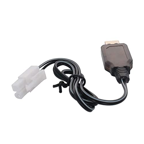Heyiarbeit RC Ni-CD Battery USB Charging Cable Nickel Cadmium Nickel Hydrogen 7.2V Adapter Cable L6.2-2P for RC Ni-MH Ni-CD Battery Black 2Pcs - size: L6.2-2P 2Pcs