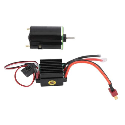 320A Brushed Motor ESC Combo, 540 Brushed Motor, 5V 2A BEC, Forward Backward Speed Control, RC for 1/10 RC Crawler Car (27T)
