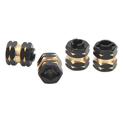 Generic 4PCS RC Hex Hub Extension Adapter Brass Wheel Hub Coupler for Axial SCX24 AXI90081 AXI00001 AXI00002 AXI00005 1/24 with Black Hard Coating