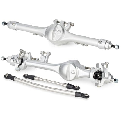 F10T Offset Straight Axle,CNC Machined Aluminum Front Rear Axle Set for VS4-10 SCX10 II Leaf Chassis 1/10 Scale RC Crawler Built (Silver) - color: Silver