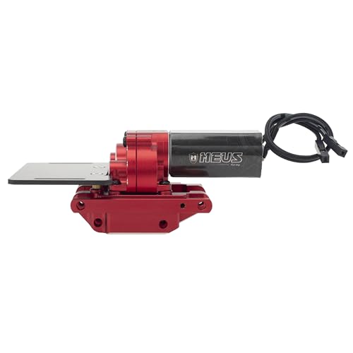 MEUS RACING TRX4M Transmission Motor Kit with Skid Plate and Battery Mount for TRX4M Defender Bronco K10 F150 1/18 RC Crawler Car Upgrades Toy Vehicles and Accessories (Red) - color: Red