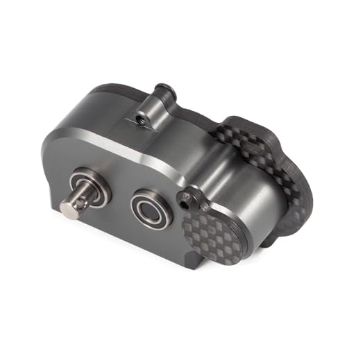 1/10 LCG Transmission NOD Tiny Gearbox with Adapter Plate, Gray | 4:1 Low Gear Ratio, with 48P 44T Spur Gear, Fits Straight Axle Axial AR44 AR45 AR60 Enduro Vanquish F9 F10 - color: Gray