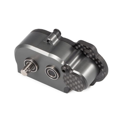 1/10 LCG Transmission NOD Tiny Gearbox with Adapter Plate, Gray | 4:1 Low Gear Ratio, with 48P 44T Spur Gear, Fits Straight Axle Axial AR44 AR45 AR60 Enduro Vanquish F9 F10 - color: Gray