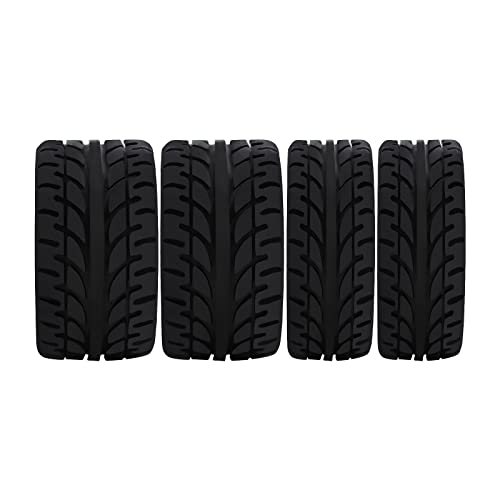 4Pcs 1/28 Rc Drift Car Tires, [2N+2W] High Grip Tires Simulated Tire Tread Racing Tyre for 1/28 Mosquito Cart MINI-Z MR03 IW04M AWD AMZ MINI-Q RC Car Upgrade Parts