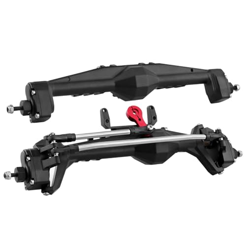 1/10 RC Crawler All Metal Front and Rear Portal Axle for Axial Capra 1.9 inch UTB AXI03004 Buggy F9 Wraith 90018 RR10 Upgrade Part (BK Front Rear Axle) - color: Bk Front Rear Axle