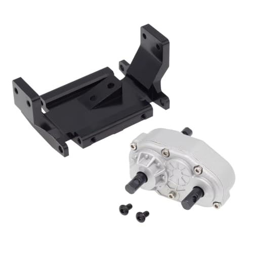 RC car Components Compatible with Axial for SCX10 D90 D110 TF2 1/10 RC Crawler Upgrade Parts Metal Gearbox Transfer Case with 72mm Mount | Silver - color: Silver