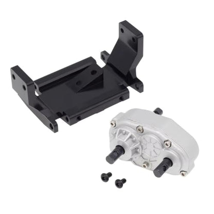 RC car Components Compatible with Axial for SCX10 D90 D110 TF2 1/10 RC Crawler Upgrade Parts Metal Gearbox Transfer Case with 72mm Mount | Silver - color: Silver