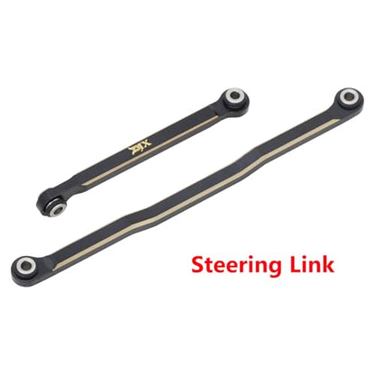 DJX CNC Machine Brass High Clearance Chassis Steering Links Set 10pcs Set for 1/18 RC Crawler Car HPI Venture18 Upgrades Parts - style: Brass
