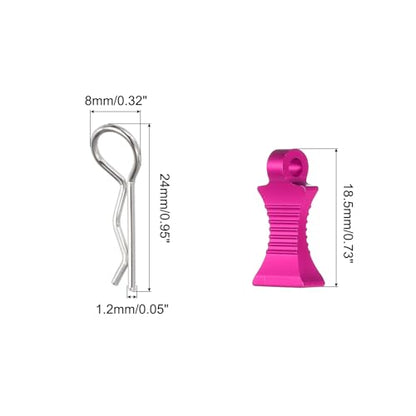 MECCANIXITY 6pcs RC Body Clips with Pull Tabs for 1/8 1/10 Scale Model Truck RC Car Crawler Truck Shell Replacement Parts(Pink)