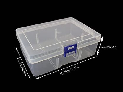 6-Piece Clear Plastic Storage Box with Snap-Tight Latch - Organizer Container for Pencils, Puzzles, Small Toys, Jewelry Making & Sewing Crafts (Small Size) - size: 6pcs Small Box