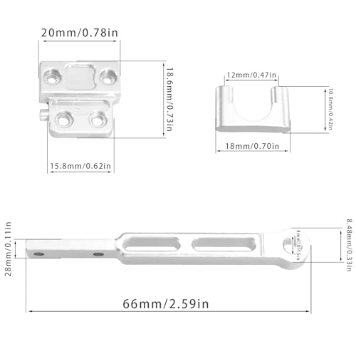 Metal Rear Axle Shock Link Rod Leaf Spring Upgrade Link Suitable for Mangniu 1/12 MN82 MN82S MN82PRO 1/12 Scale RC Climbing Car (Silver) - color: Silver