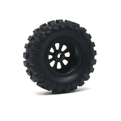 Brass 0.7" Wheel and Brass/Offset and 0.7‘’ Wheel Tire with Foam for SCX30 Cars Upgrade Parts 4pcs/Set (Wheel and Tire Set) - color: Wheel and Tire Set