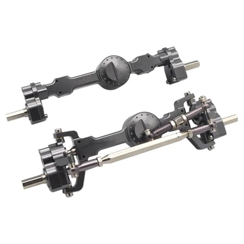 Metal Front and Rear Portal Axle Assembly Kit with 10.5mm High Ground Clearance for MN D90 MN99S FJ45 for WPL C14 C24 RC Crawler 1/12 1/16 Scale Upgrade Parts (Gray) - color: Gray