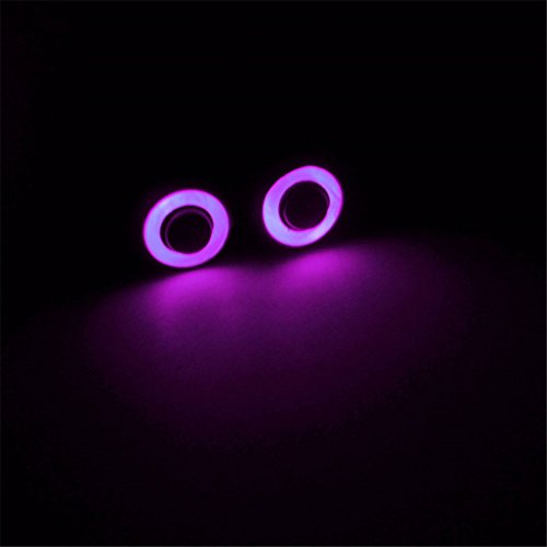 QUE-T 10mm 2 LEDs Angel Eyes & Demon Eyes LED Headlight/Back Light for 1:10 RC Model Crawler Cars, (Purple + Yellow, 10MM) - color: Purple + Yellow, size: 10MM