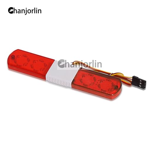 1/10 RC Car Simulation Police Lights Multi-Function Flash LED Lamp Nine Flashing Light Modes for 1/8 Crawler Off Road Rally Truck Cars HSP Traxxas Tamiya RC4WD Axial Arrma (Red 115mm) - color: Red 115mm