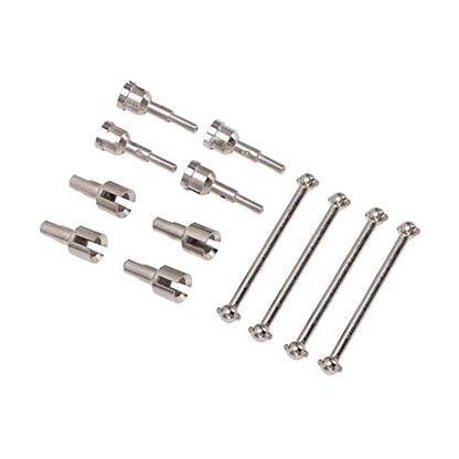 Zerodis RC Drive Shaft Dogbones Aluminum Alloy Diff Cup Joint Axle Set 4Pcs Front Rear Drive Shaft Set for 1 18 Scale RC Car DIY Users for A949 A959 A969 A979 K929 (Silver) - color: Silver