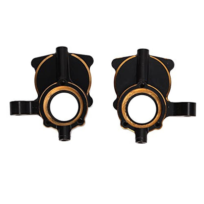2Pcs Brass Portal Axle Portal Housing, RC Brass Steering Cup, Black Coated Rustproof Steering Knuckle for RGT EX86190 LC76 1/10 RC Crawler Car, Enhances Stability and Lowers Center